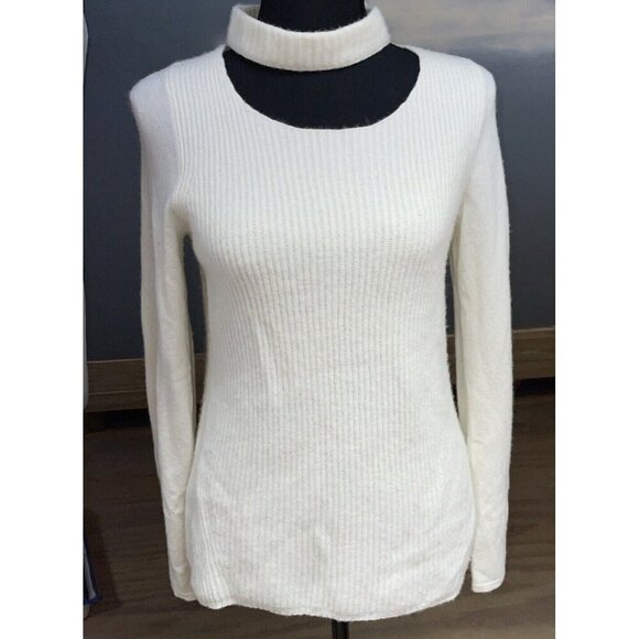 Fate by LFD Ribbed Cut Out Sweater - Size M Choker Cashmere Blend Comfy Soft - Picture 1 of 16